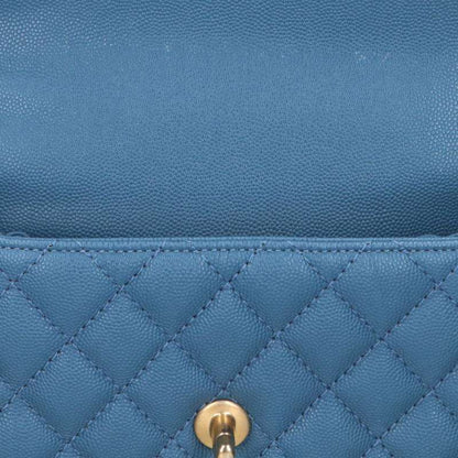 CHANEL Coco Handle XS Caviar Skin Blue/Gold Size ONE SIZE