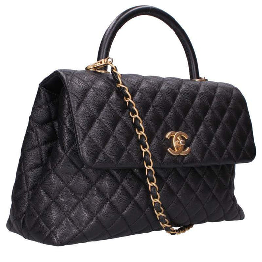 CHANEL Coco Handle 33 Caviar Skin Black/Gold Size ONE SIZE