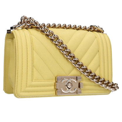 CHANEL Boy Chanel Chevron Caviar Skin Chain Bag Size 20