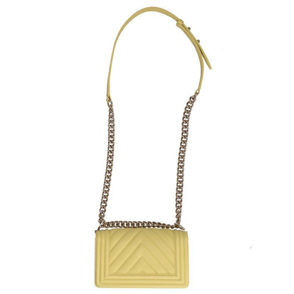 CHANEL Boy Chanel Chevron Caviar Skin Chain Bag Size 20