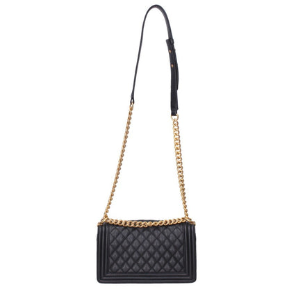 CHANEL Boy Chanel Caviar Skin Chain Shoulder Bag Size 25
