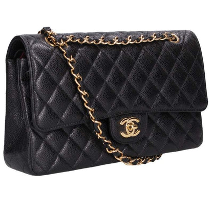 CHANEL Matelasse 25 Caviar Skin Double Flap Bag Size 25