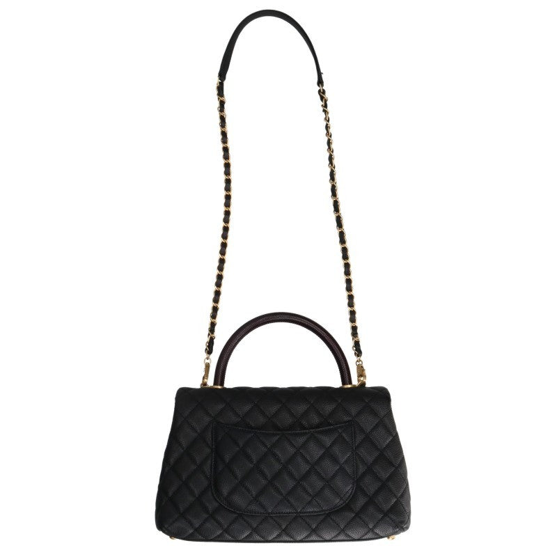 CHANEL Coco Handle 29 Caviar Skin Chain Shoulder Bag Size 29