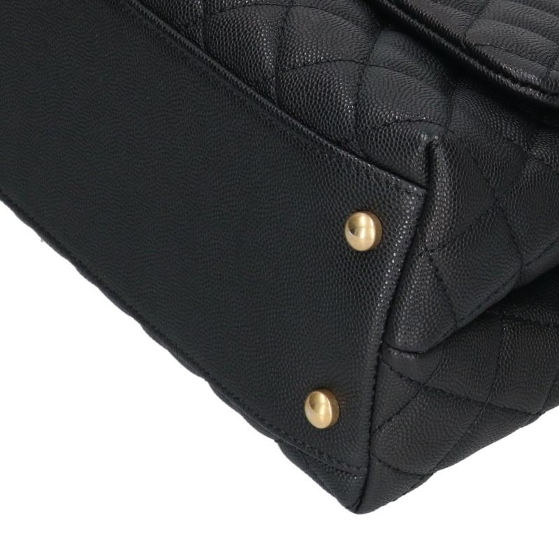 CHANEL Coco Handle 29 Caviar Skin Chain Shoulder Bag Size 29