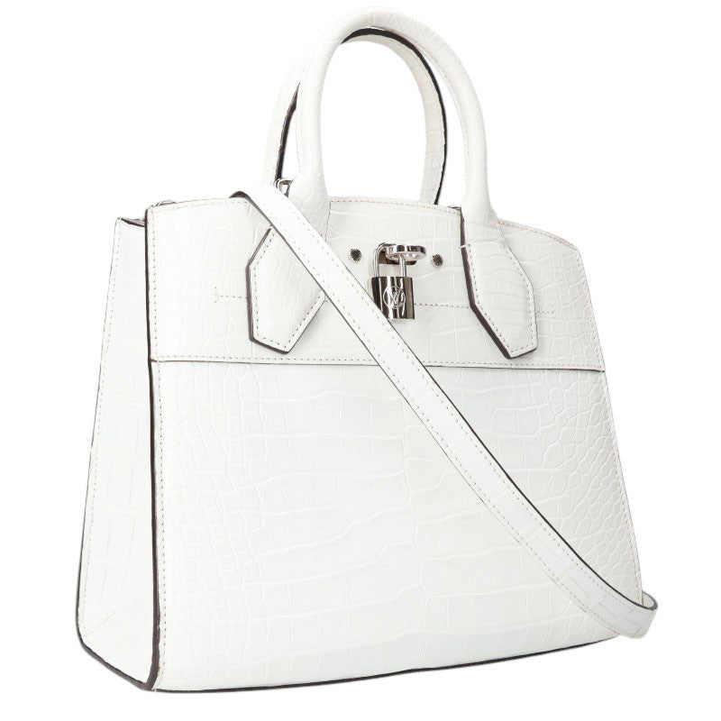 LOUISVUITTON City Steamer PM Croco 2WAY Bag White Size PM