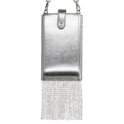 miumiu Bijou Embellished Phone Case Bag Silver Size ONE SIZE