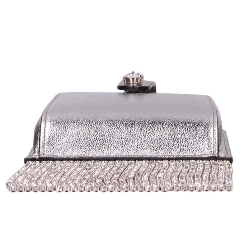 miumiu Bijou Embellished Phone Case Bag Silver Size ONE SIZE
