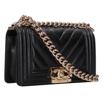 CHANEL Boy Chanel 20 Chevron Caviar Skin Bag Multi Size 20