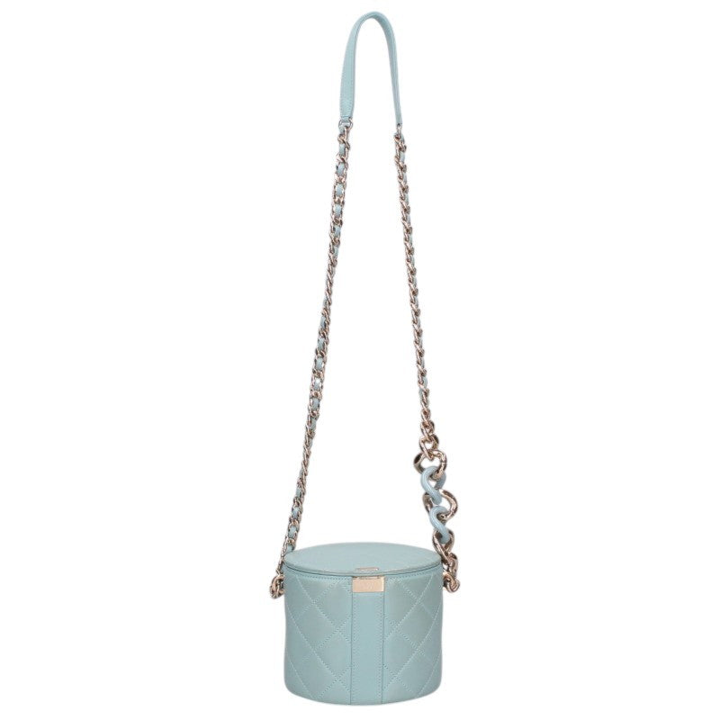 CHANEL Matelasse Lambskin Chain Bag Green Size ONE SIZE