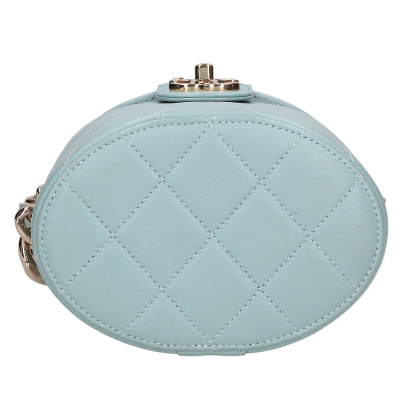 CHANEL Matelasse Lambskin Chain Bag Green Size ONE SIZE