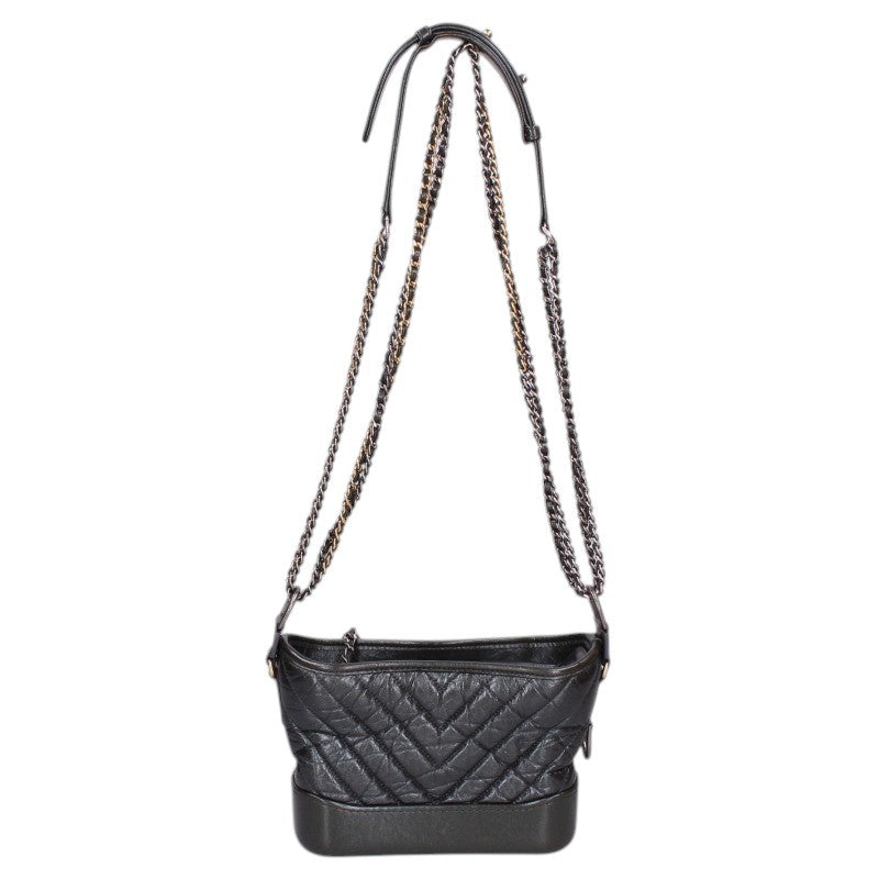 CHANEL Gabrielle Chevron Aged Green Multi Shoulder Bag Size ONE SIZE