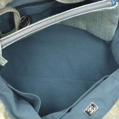 CHANEL Deauville Denim Silver HW 2WAY Chain Bag Multi