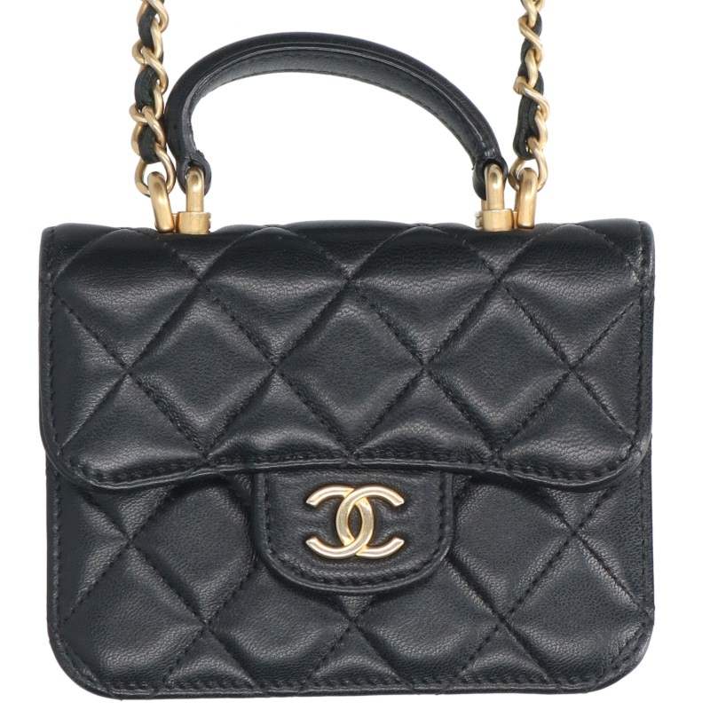 CHANEL Flap Lambskin Gold HW Chain Purse Multi Shoulder Bag Size ONE SIZE