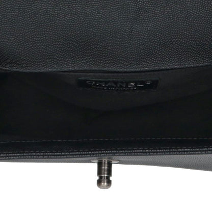 CHANEL Boy Chanel 25 Caviar Skin Chain Shoulder Bag Size 25