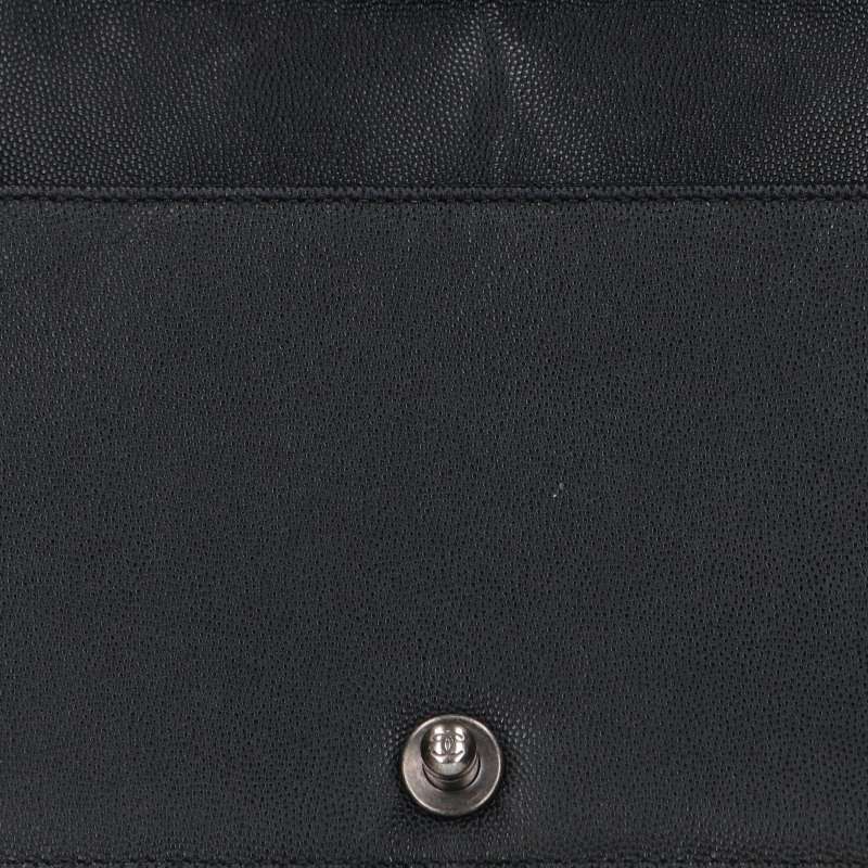 CHANEL Boy Chanel 25 Caviar Skin Chain Shoulder Bag Size 25