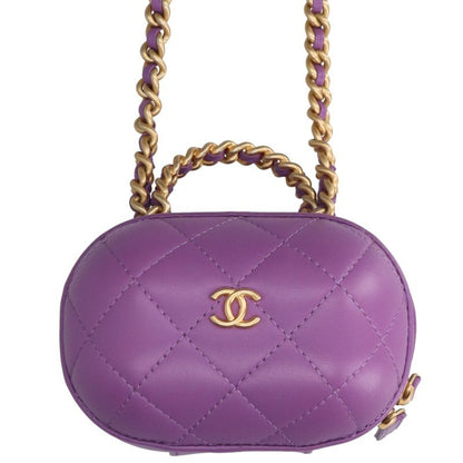 CHANEL AP2699 Lambskin Chain Purple Gold Shoulder Bag Size ONE SIZE
