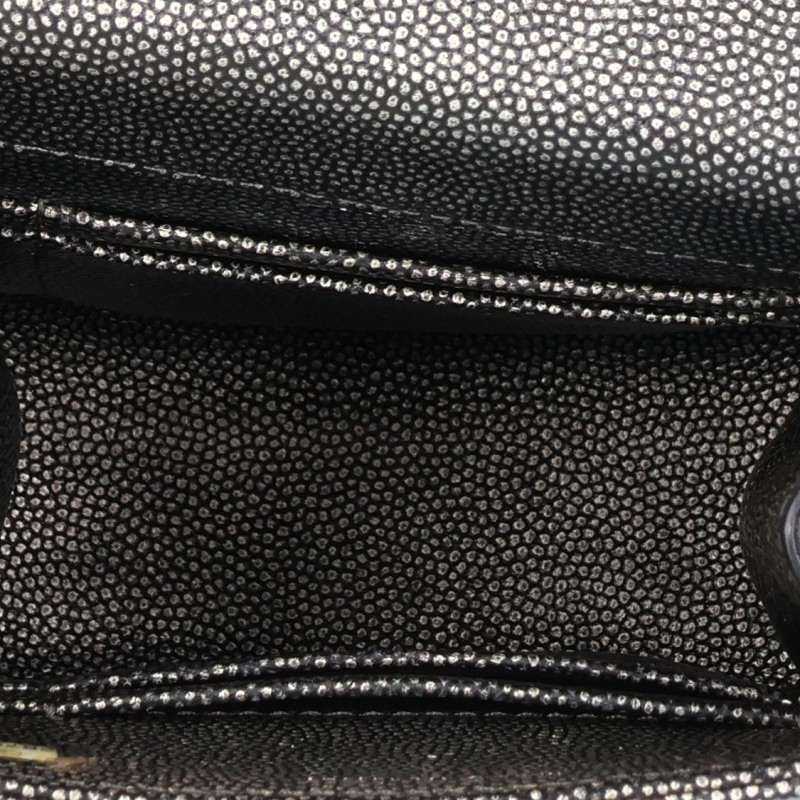 CHANEL Grey Silver Caviar Shoulder Bag