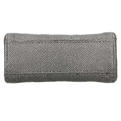 CHANEL Grey Silver Caviar Shoulder Bag