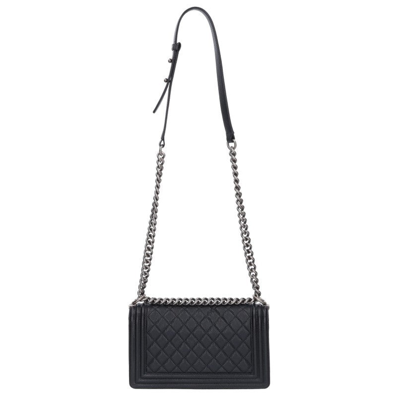 CHANEL Boy Chanel 25 Caviar Chain Shoulder Bag Multi Size 25