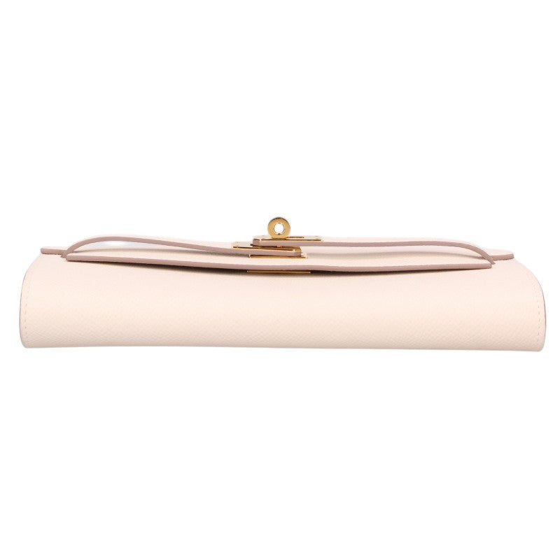 HERMES Kelly Wallet To Go Veau Bag Craie