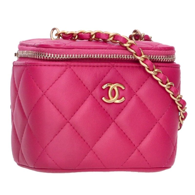 CHANEL Matelasse Vanity Chain Pink Gold Shoulder Bag