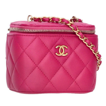CHANEL Matelasse Vanity Chain Pink Gold Shoulder Bag
