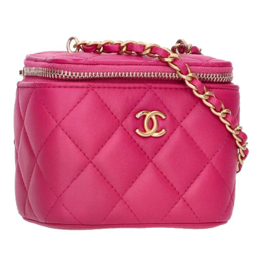 CHANEL Matelasse Vanity Chain Pink Gold Shoulder Bag