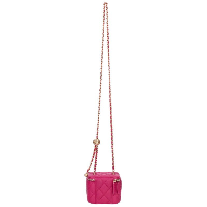 CHANEL Matelasse Vanity Chain Pink Gold Shoulder Bag