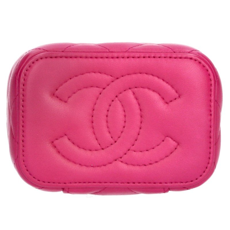 CHANEL Matelasse Vanity Chain Pink Gold Shoulder Bag