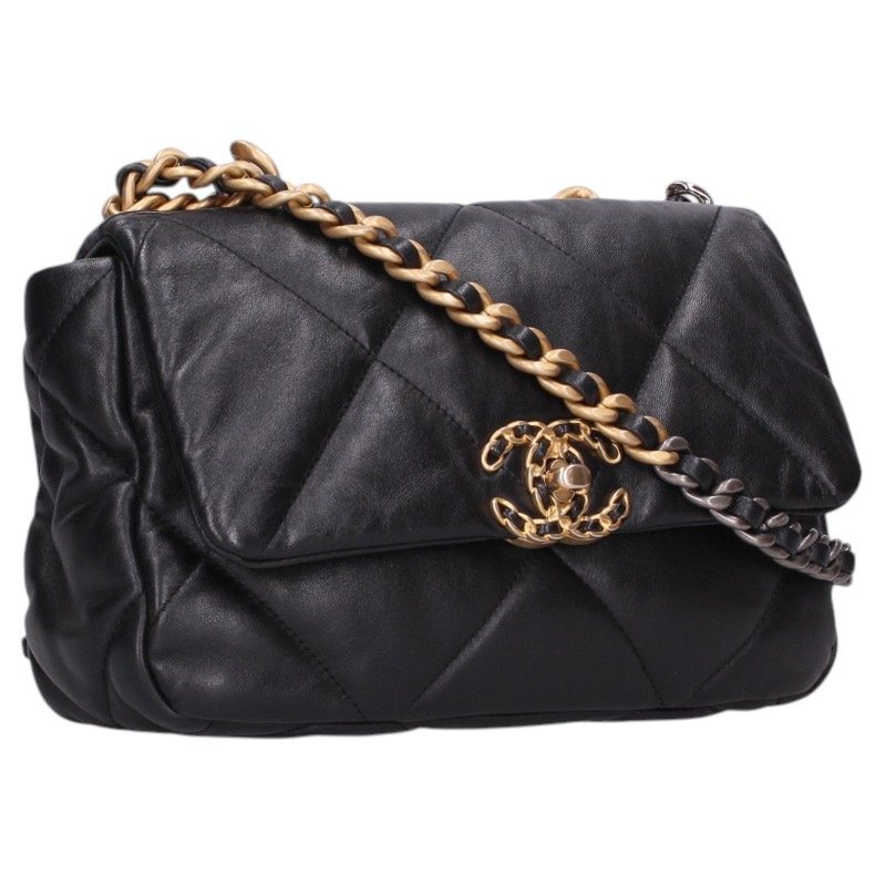CHANEL AS1160 Chanel 19 Shiny Bag Black