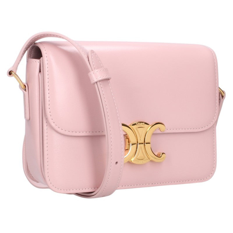 CELINE Teen Triomphe Shiny Pink Gold Shoulder Bag