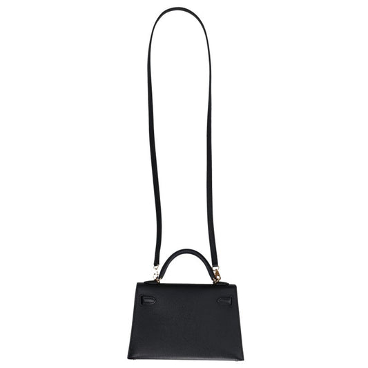HERMES Mini Kelly Veau Epsom x Gold Shoulder Bag