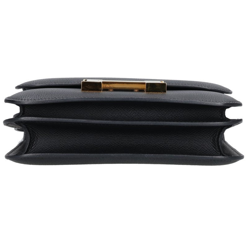 HERMES Constance 3 Mini Miroir Veau Epsom Black Gold Shoulder Bag