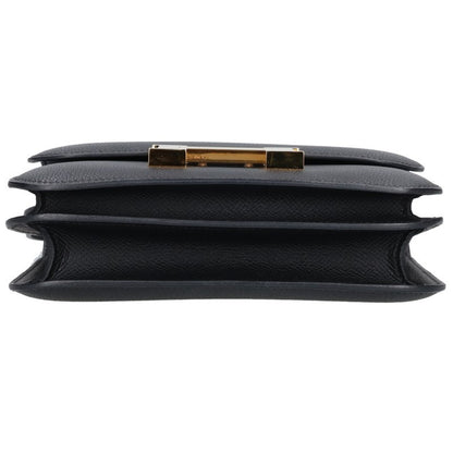 HERMES Constance 3 Mini Miroir Veau Epsom Black Gold Shoulder Bag
