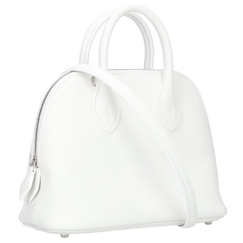 HERMES Bolide 1923 Mini Evercolor White Silver Shoulder Bag