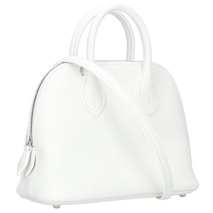 HERMES Bolide 1923 Mini Evercolor White Silver Shoulder Bag