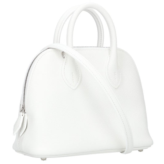 HERMES Bolide 1923 Mini Evercolor White Silver Shoulder Bag