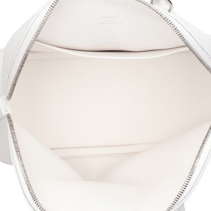 HERMES Bolide 1923 Mini Evercolor White Silver Shoulder Bag