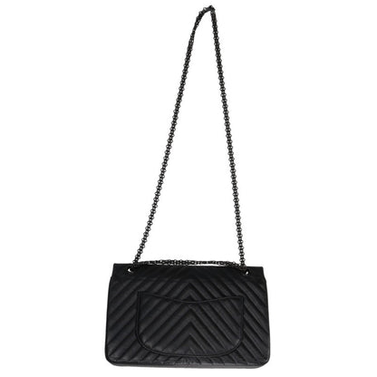 CHANEL 2.55 Chevron So Black Shoulder Bag