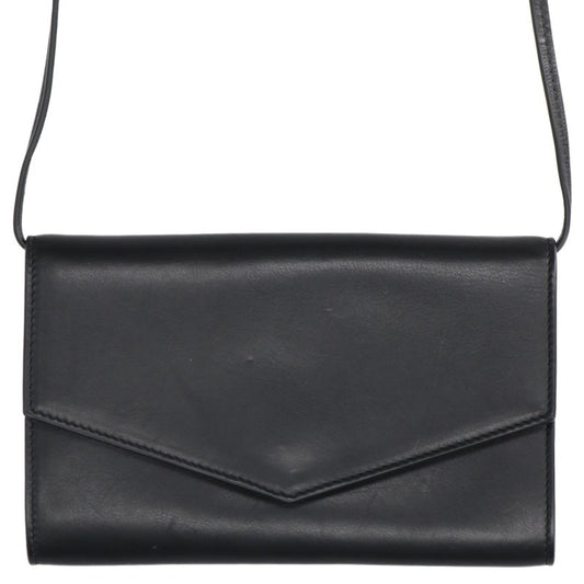 THEROW Leather Envelope Shoulder Bag Black