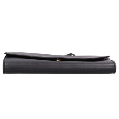 THEROW Leather Envelope Shoulder Bag Black