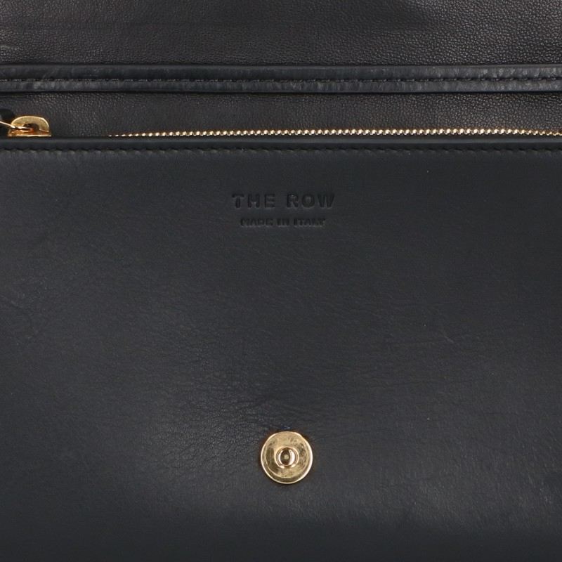 THEROW Leather Envelope Shoulder Bag Black