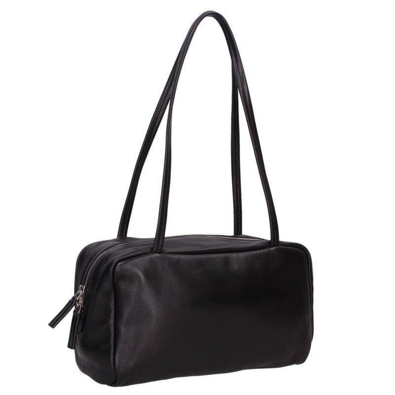 ASTRA Black Lambskin Leather Shoulder Bag