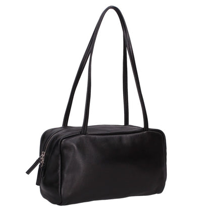 ASTRA Black Lambskin Leather Shoulder Bag
