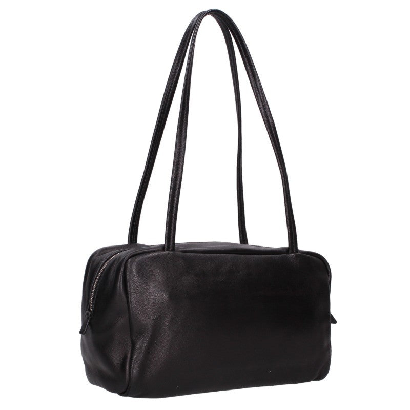 ASTRA Black Lambskin Leather Shoulder Bag
