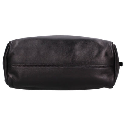 ASTRA Black Lambskin Leather Shoulder Bag