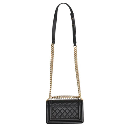 CHANEL Boy Chanel 20 Lambskin Chain Shoulder x Gold Shoulder Bag