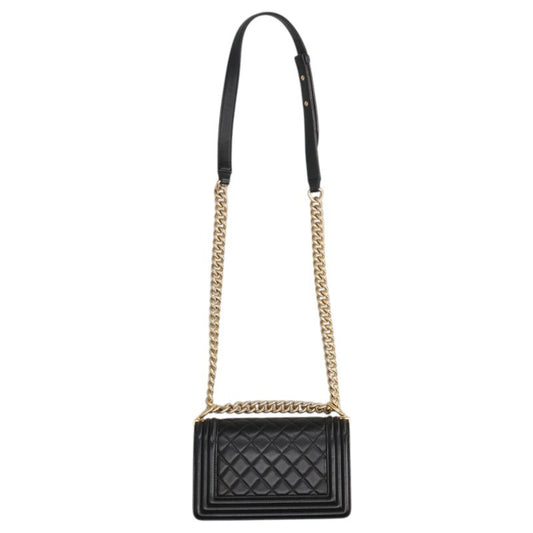 CHANEL Boy Chanel 20 Lambskin Chain Shoulder x Gold Shoulder Bag