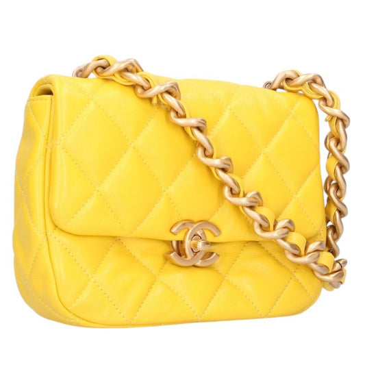 CHANEL Matelasse Small Flap Bag Yellow