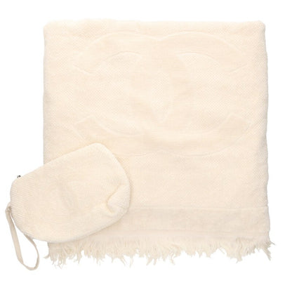 CHANEL CC Mark Terry Cloth Towel Pouch Beach Size ONE SIZE